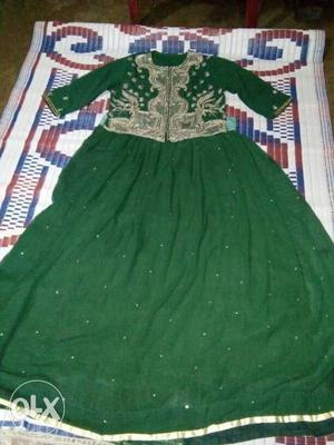 Women's Green And Gray Traditional Dress