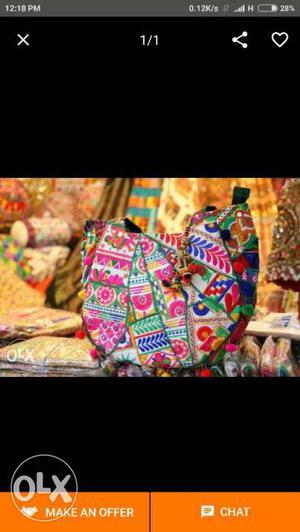 Women's Multicolored Tribal Bag