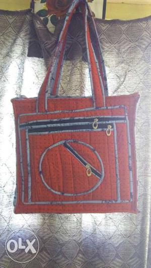 Women's Red And Blue Tote Bag