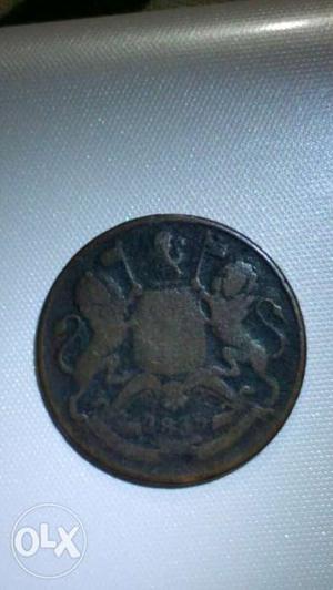  eastindia company copper coin in 1/2anna