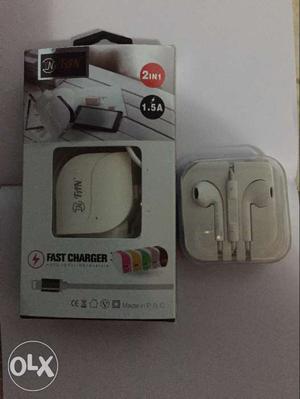 Apple IPhone Fast Charger And Apple EarPods