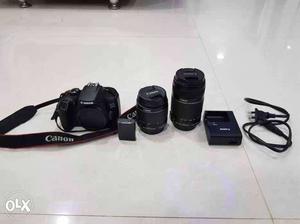 Black Canon DSLR Camera With Lenses