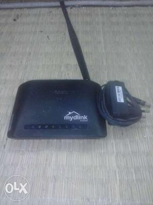 Black MyDlink Wireless Router With Adapter