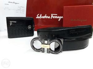 Black Salvatore Ferragamo Leather Belt With Buckle