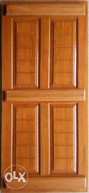 Brown Wooden 4-panel Door Teek wood door