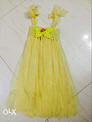 Children's Yellow Spaghetti Strap Gown