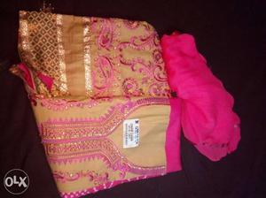 Cotton material with shiffon dupatta interested