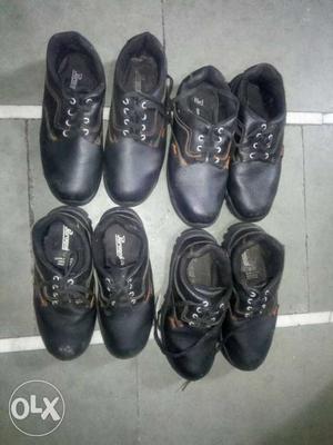 Four Pairs Of Black Leather Shoes
