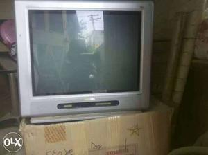 Gray Philips CRT Television