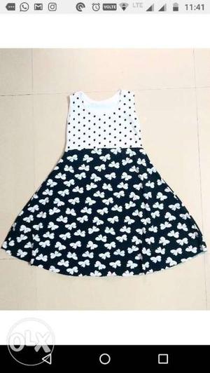 Kid's wear; Black and White Frock.  yr old