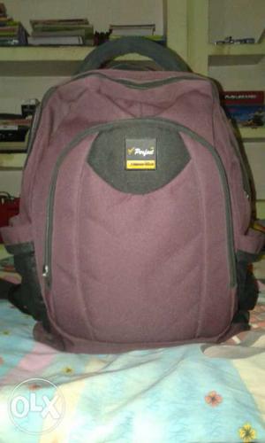 Maroon And Black 2-zip Backpack