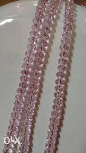 New pink crystal 3 strand necklace