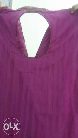 Purple Neckline-keyhole Top