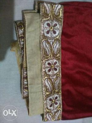 Red Brown And White velvet Textile