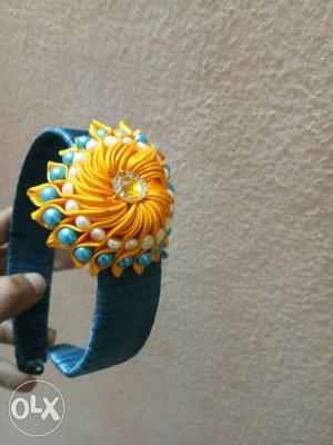 Satin flower.. head band.. hand made