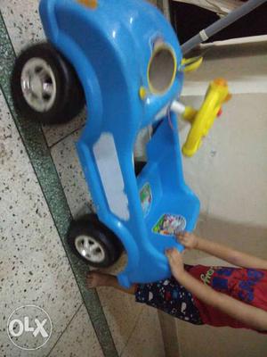 Toddler's Blue And Yellow Ride-on Car