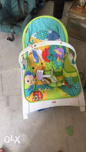 Toddler's Green And Blue Fisher-Price Bouncer Seat