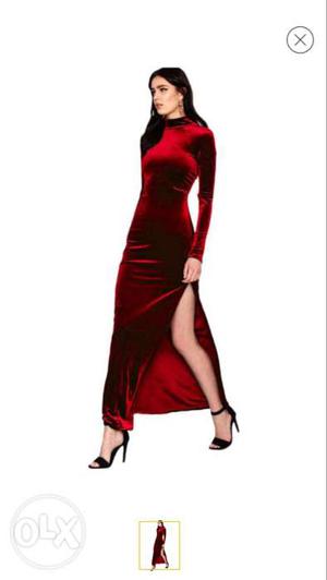 Wine Red Bodycon Velvet Dress
