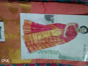 Women's Red And Yellow Sari Traditional Dress