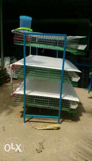 Blue Steel 3-shelf Rack