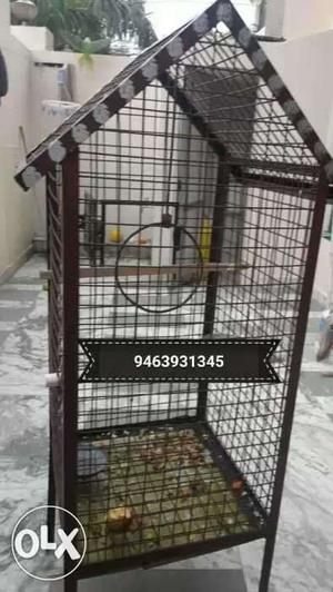 Brown Metal Wire Cage