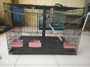 Cage with partation, 4 food tray only at , fix price