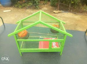 Green Wooden Bird Cage