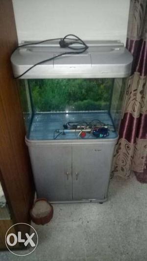 Grey Wooden Fish Tank Cabinet