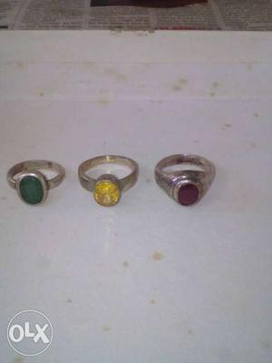 3 rings.Panna-yellow topaz,-ruby...for sell.all