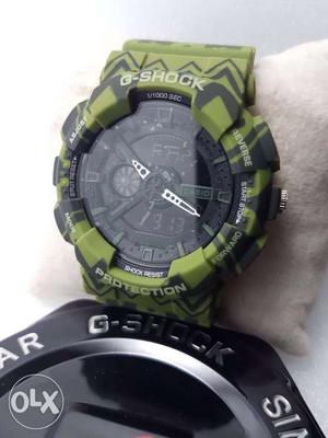 Black And Green Casio G-shock Digital Watch