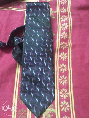 Black, Gray,and Purple Monogrammed Necktie