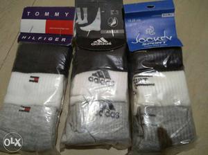 Black-white-and-gray Tommy Hilfiger, Adidas, And Jockey