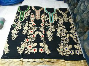 Four Black And Brown Floral Traditional Dresses