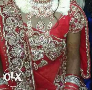 Latest tomato colour bridal lahnga... full heavy