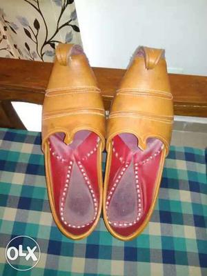 Pair Of Brown Leather Khussa Shoes