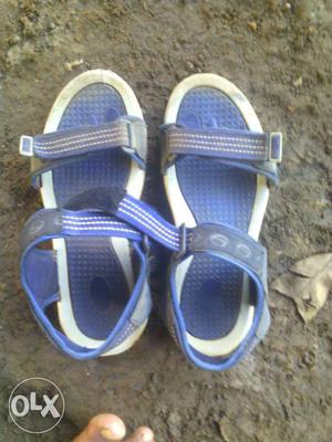 Pair Of Purple-and-white Hiking Sandals