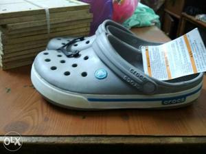Pair Of White-and-grey Rubber Clogs Price negotiable brand