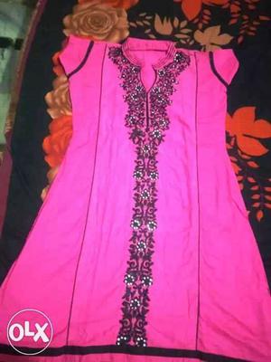 Pink Cap Sleeved Dress