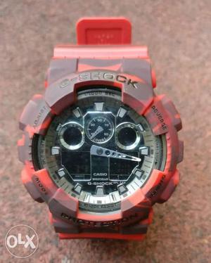 Red, Silver And Black Casio G-Shock Watch