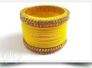 Silk thread jewelry bangles set