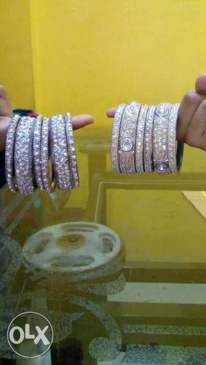 Two Silver Colour Bangles Set