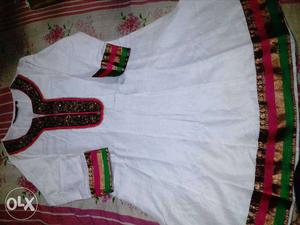 White And Brown Salwar Kameez Traditional Dress