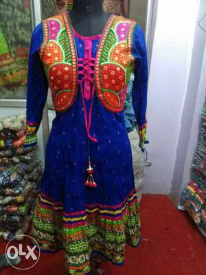 Women's Blue And Multicolored Dress