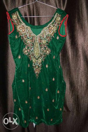 Women's Green Sleeveless Midi Dress