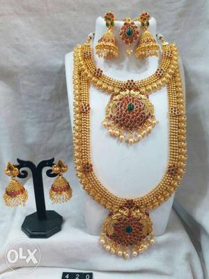 Yellow Floral Beaded Jewelry Set