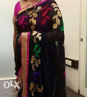 festive sale of Designer Brand new gorgette Floral Sari