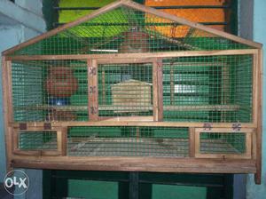 Brown Wooden Framed Birdcage