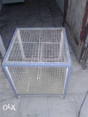 Gray Steel Collapsible Pet Cage