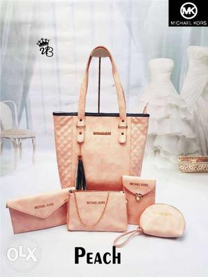 5-piece Peach Michael Kors Bag Set