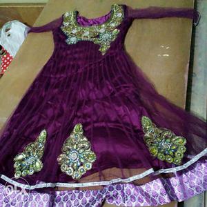 Anarkali suit with net duppata